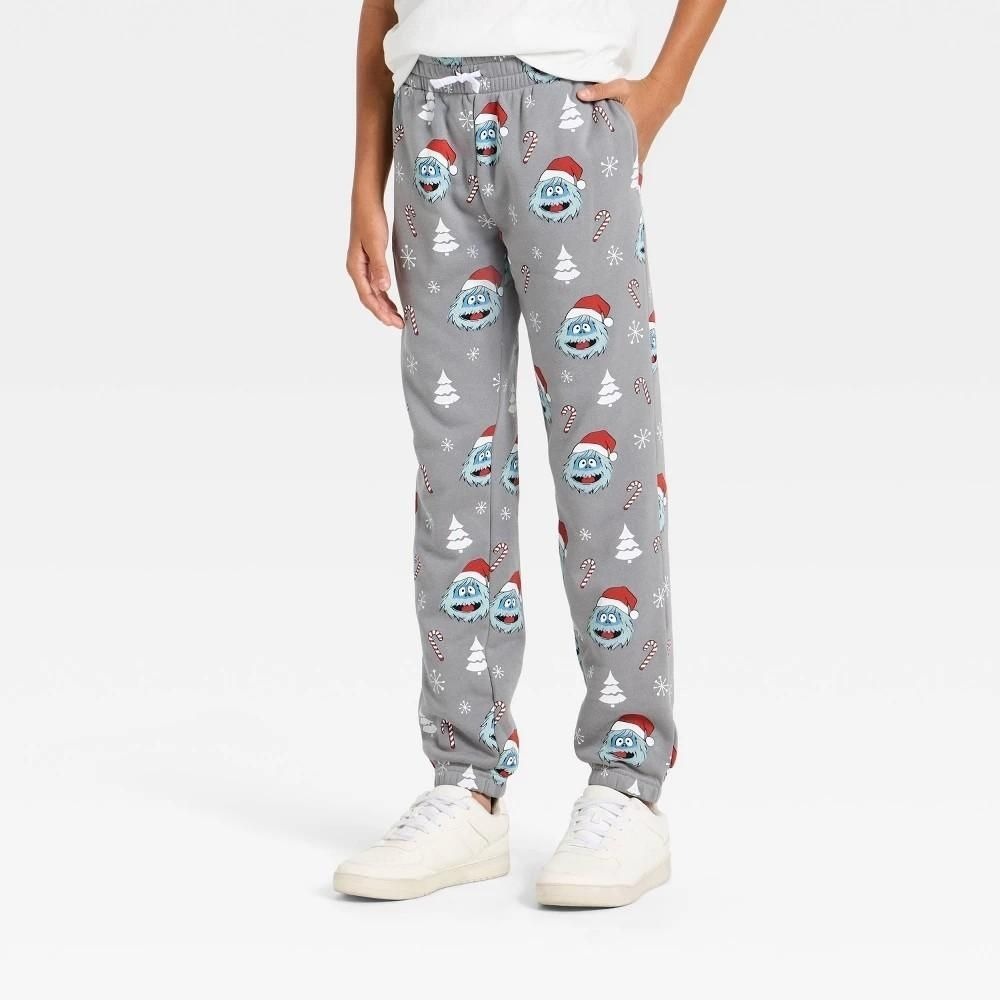 Boys' Bumble the Abominable Snowman Graphic Fleece Jogger Pants - Gray XS